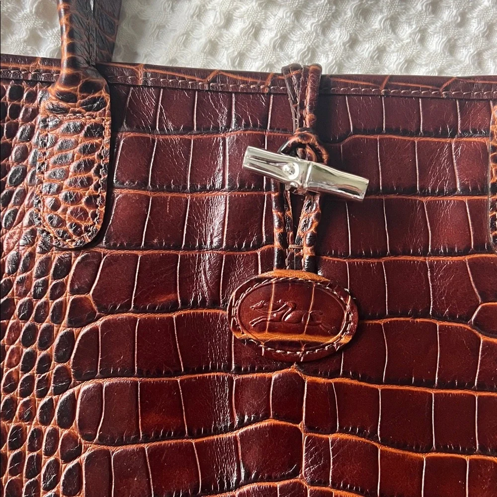 Longchamp croc embossed leather tote - Picture 3 of 11